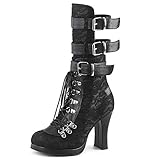  Demonia Damen Steampunk Stiefel Crypto-61 schwarz Gr.41,5