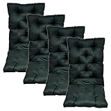 nana shop Hochlehner Auflagen für Gartenstuhl mit Rückenlehne, Sitzkissen Outdoor wasserabweisend, komfortable Stuhlkissen für Balkon, Terrasse und Garten, Bequeme Sitzpolster (120x50x8cm) (4, Grün)