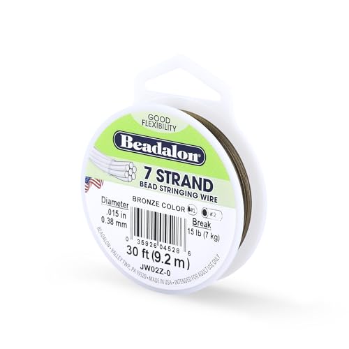 Beadalon 7-Strand Stainless Steel Beading Wire, .015 in / 0.38 mm - Bronze
