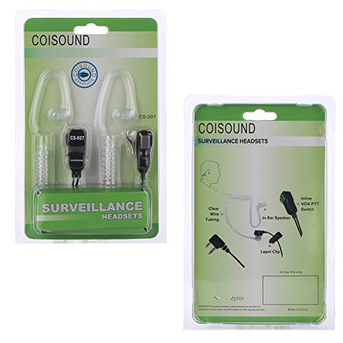 COISOUND Two Way Radio Earpiece | Walkie Talkie Headset Compatible Midland AVPH3, Ear-Clip Two Way Headset for Midland Walkie Talkie Earpiece(Pair)