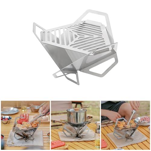 Soporte de barbacoa de acero inoxidable de alta resistencia y desmontable 3