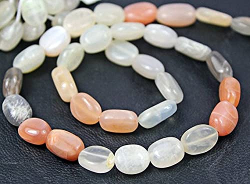 Perles de pierre de lune ovale multi nuances LKBEADS de 9-10mm en lot de 5 fils pour bijoux