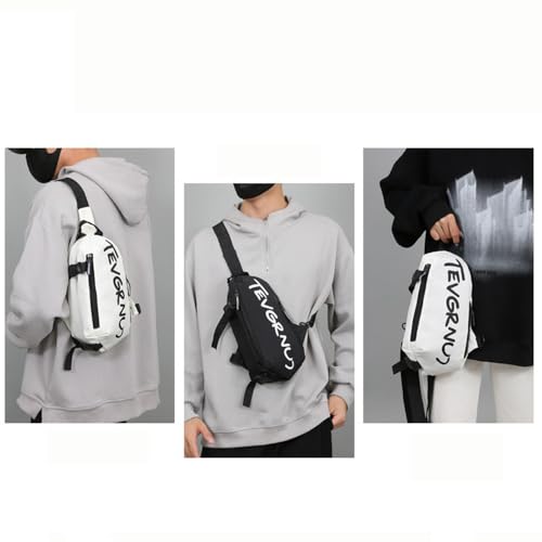 Mochila tipo bandolera para hombre y mujer blanca miniatura 7