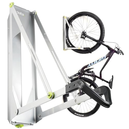 Image of Pivot Bike Storage Rack by Delta Cycle - Bike Rack Garage Wall Mount Swivels to Save Space - No Lifting Required Vertical Bike Rack - Indoor Bike Storage Wall Hanger Holds Up to 100 lbs