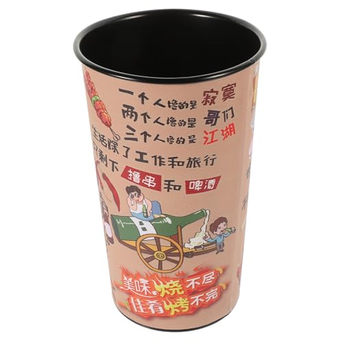 FELTECHELECTR Secchiello in Metallo Per Bastoncini Da Grigliare Porta Forchette Da Barbecue Stile Cinese Semplice e Abbondante