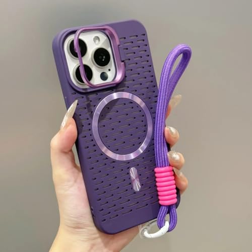 Coque magnétique iPhone 14 Pro violet mat finition haut de gamme
