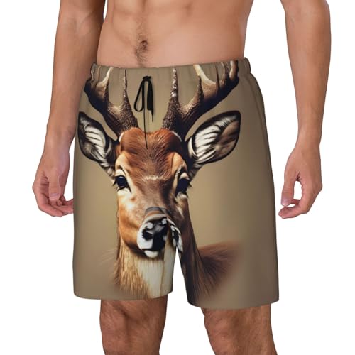Short de bain léger imprimé tête de cerf pour la plage - 2