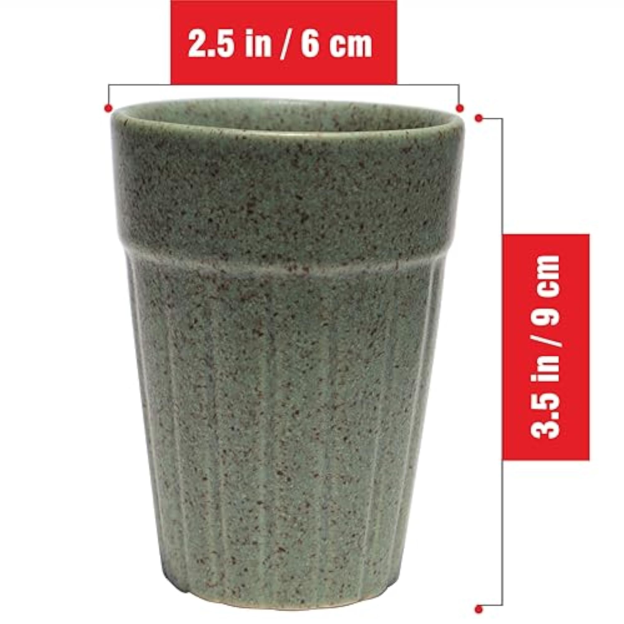 Ceramic Cutting Tea/Chai Cups, 120ml, Set of 2