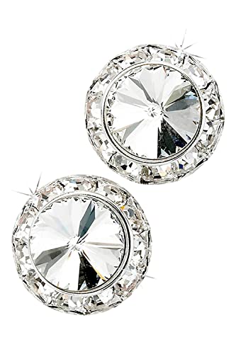 Glamour Goddess Rhinestone Rivoli Dance Clip-On Earrings