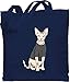 Shirtracer Katzenbesitzer Geschenk Katze - Tattoo Sphynx-Katze - Unisize - Navy Blau - nacktkatze figur - WM101 - Stoffbeutel aus Baumwolle Jutebeutel lange Henkel