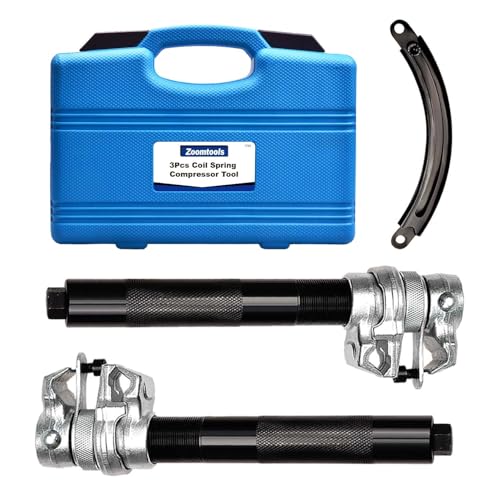 Zoomtools 2pcs Coil Spring Compressor Tool Heavy Duty Macpherson Strut Spring Compressor Set with Safety Jaws and Holder