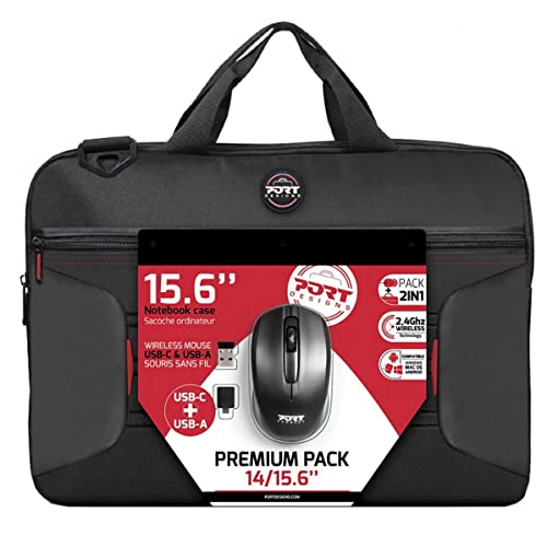 Pakiet Premium : Torba na laptopa 14/15,6-calowa z bezprzewodową myszą USB-C i USB-A