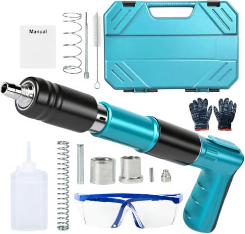 Uadme Manuelle Nagelpistole mit Schalldämpfer 5 Gänge Einstellbares Bolzenschussgerät für Ziegelwände Betonwände Kabelkanäle aus Aluminiumlegierungen und dicke Holzbretter
