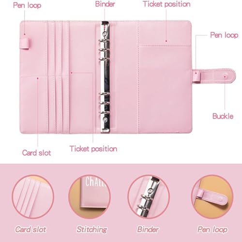 Budget Planner Deutsch Budget Planer Geld Organizer mit 100 Binder Taschen A5 Ringbuchordner für Finanzplaner Budget Sparen Mappe Cash Stuffing Startset Geburtstags Geschenk (White)