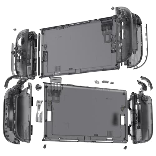 eXtremeRate DIY Replacement Shell Buttons for Nintendo Switch 2, Full Set Rear Back Plate Controller Housing with Buttons for Switch 2 Handheld Console & Joycon 2 - Deluxe Version - Clear Slate Black by eXtremeRate - Image 4
