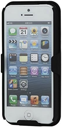 Smays Anti-slip Rbberized Slide Combo Case with Belt Clip Holster and Kickstand for iPhone 5 5s (Grid, Black)