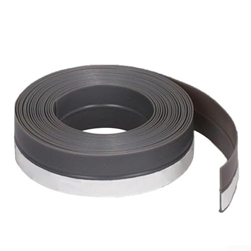 babominimer Bande d'étanchéité en caoutchouc de silicone pour bas de porte - 45 mm x 1 m - Imperméable, coupe-vent, anti-poussière et insonorisante - Pour portes battantes et armoires (gris)