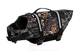 GabeFish Dog Life Jacket Vest Safety Clothes Collar Harness Saver Pet Swimming Preserver Reflective Strip Swimwear BlackCamo 2X-Small