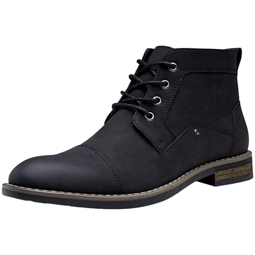 Jousen Mens Boots Retro Casual Boots for Men Cap Toe Boots for Men