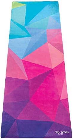 YOGA DESIGN LAB | The Combo Yoga Mat | 2-in-1 Mat+Towel | Eco Luxury | Ideal for Hot Yoga, Power, Bikram, Ashtanga, Sweat | Studio Quality | Includes Carrying Strap! (Geo, 5.5mm)