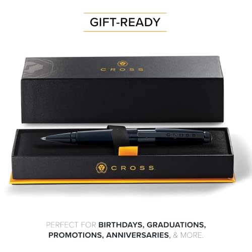 Image of Cross Edge Matte Black Rollerball Pen - Refillable, Medium Point, Black Ink, Premium Gift Box