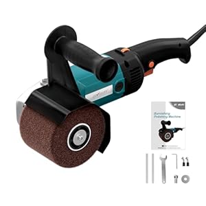 Surface Conditioning Tool 1400W, Burnishing Polishing Machine with 8 Variable Speed, Electric Handheld Stainless Steel Polisher Set, Metal Burnishing Machine Kit with Burnishing Wheel, Blue