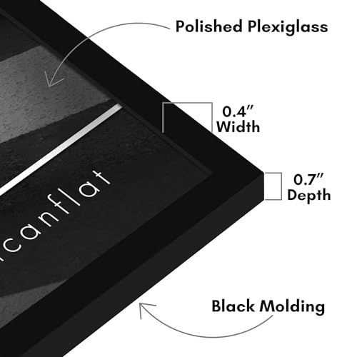 Americanflat 18x12 Picture Frame with Polished Plexiglass - Streamline Collection - Thin Border Picture Frame for Wall Display - Hanging Hardware Included - Black