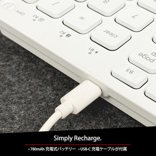 MACALLY MACALLY Bluetooth - 互換性のある Apple 大型キーボード ワイヤレス テンキーあり-充電式マルチペアリング 3台 MacBook Pro/Air、iMac、Mac Mini、Mac Pro シルバー 日本語配列JIS (BTZKEYA) の商品画像 3