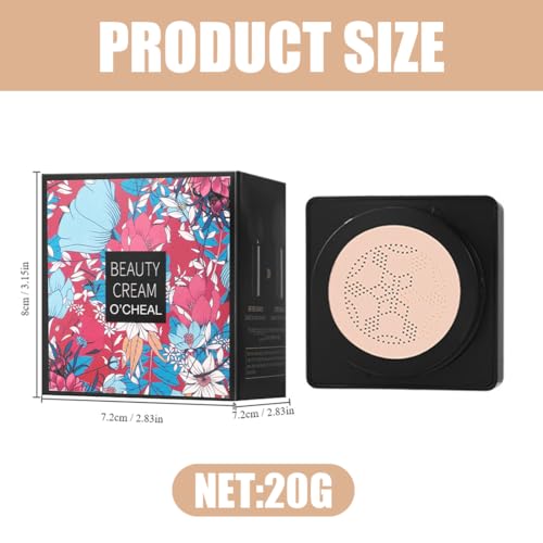 CC Cream Air Cushion Foundation, podkład i gąbka, Mushroom Head Air Cushion CC, krem nawilżający BB, krem rozjaśniający (naturalny)