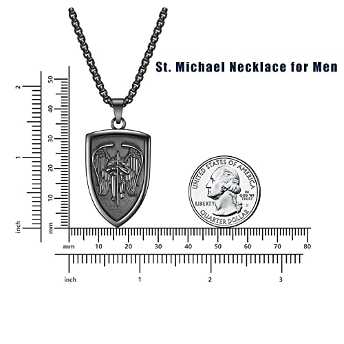 Rnivida Archangel St. Michael Medal Pendant Necklace, Stainless Steel Christian Jewelry for Men Women4