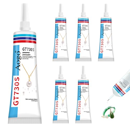 6 Pcs Schmucksteinkleber Schmuckkleber Extra Stark Transparent Schmuckkleber Transparent Schmuck Kleber Geeignet FüR Die Reparatur Von Schmuck Und FüR Heimwerkerarbeiten(30 Ml/StüCk)