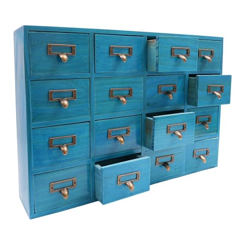 GDSKR Armoire d'apothicaire à 16 tiroirs - Commode en tissu - Commode de chambre à coucher - Tiroir en bois - Boîte de rangement - Pour la maison, le...