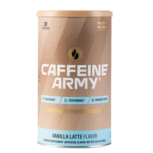 Caffeine Army® – Vanilla Latte, 13.4 oz 38 Servings - Comprehensive Performance Coffee: Clean Energy, No Jitters or Crash, Enhanced Focus & Peak Performance - Natural Pre Workout