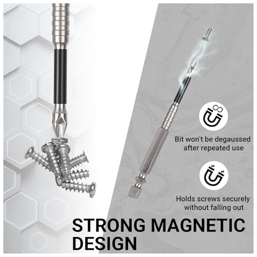 CATITO High Magnetic Screwdriver Drill Bit Set, 10pcs Impact Resistant Non Slip Bit, Anti-Slip Magnetic Electric Screwdriver Set by CATITO - Used condition - Image 4