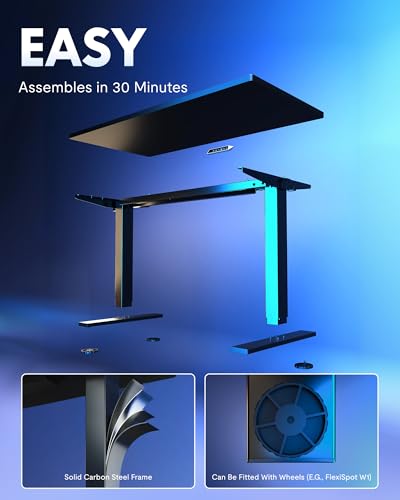 FlexiSpot 48"x24" EN1 One-Piece Electric Standing Desk (Black) - image 8