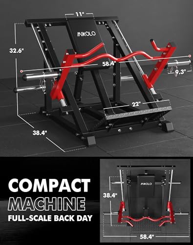 Mikolo Linear Row Machine, Back Workout Machine for Home Gym, Plate-Loaded Back Machine with Linear Bearing, Back Row Machine LAT Training Equipment SR06 Ultra