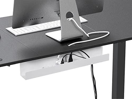 Monoprice Under Desk Cable Tray - Steel With Power Supply And Wire Management - Workstream Collection White #TOP3