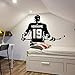 yiyitop Décorations murales de Hockey - Décalques de Hockey personnalisés - Déco Murale de Hockey - Sticker Vinyle de Hockey sur Glace - Choisissez Un nom et Un numéro de Maillot 82 * 57cm