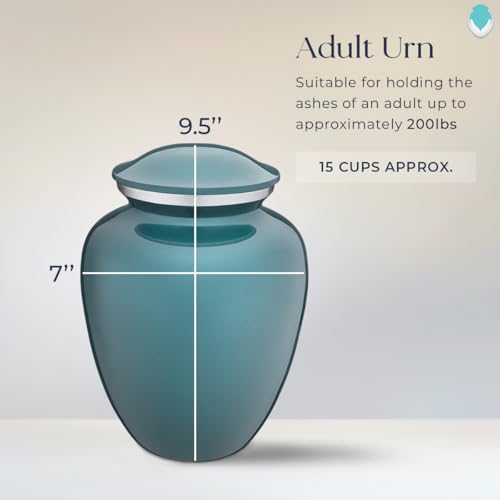 Image of Geturns - Adult Custom Butterfly Cremation Urns for Human Ashes I Teal Large Funeral Urn for Female and Male I 200 lbs