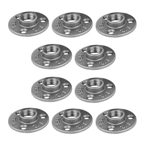 1/2" Mini Flange Fitting, PIPE DECOR Black Malleable Iron Fittings