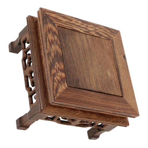 Abaodam Soporte para Plantas en Maceta de Madera Maciza de Pollo Alas, Base Rectangular Pequeña para Maceteros de Interior y Estatuas de Buda, Pedestal Estable para Decoración del Hogar
