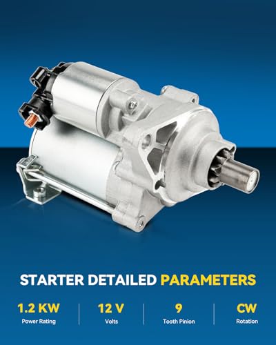 Image of PHILTOP New Starter Motor Replacement for Honda Civic Gas for Acura 17741N | 1998-2005 Civic GAS Automatic 98 Acura EL,OE:31200P2EA51,17741,31200PLMA51,SM44208, SM442081N,SM4423236,31200P2EA51RM;1.2KW