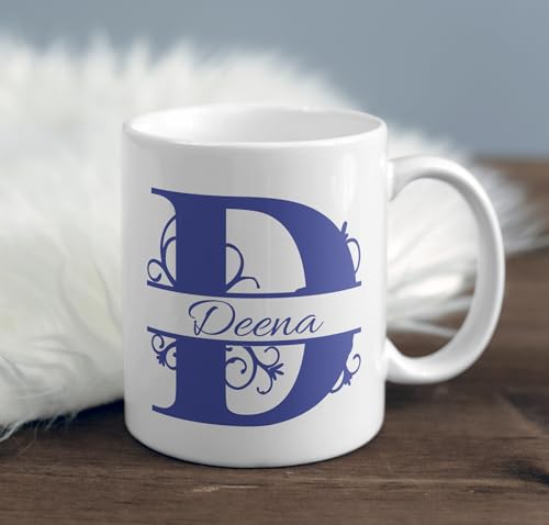 Personalised Mug with Name & Initial – Custom Printed Initial Ceramic Coffee Cup – Perfect for Valentine,Tea, Birthday, Wedding, Mother's Day and Xmas Gift – Stylish Mug for Men, Women Mugs – 11oz - Image 6