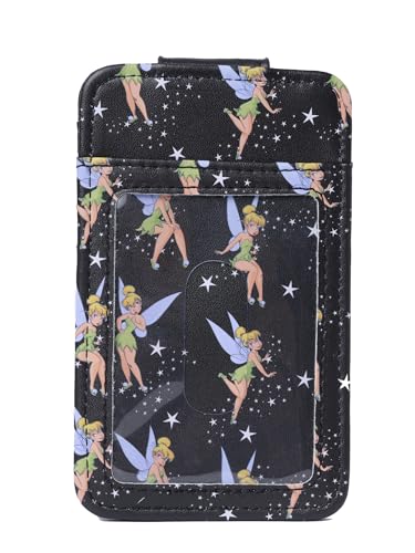 Image of Disney Tinker Bell Card Holder Women Black | Slim Wallet, Small