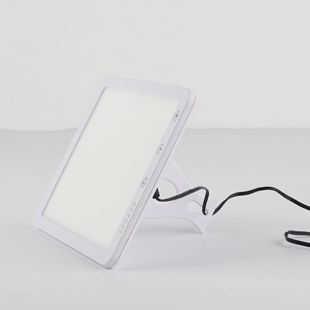 Lampe De Luminothérapie, 10000 Lux Lumière Du Soleil Lampe, Avec 3 Modes De Couleur 5 Niveaux De Luminosité 6 Paramètres De Minuterie, Sans UV Spectre LED,Blanc