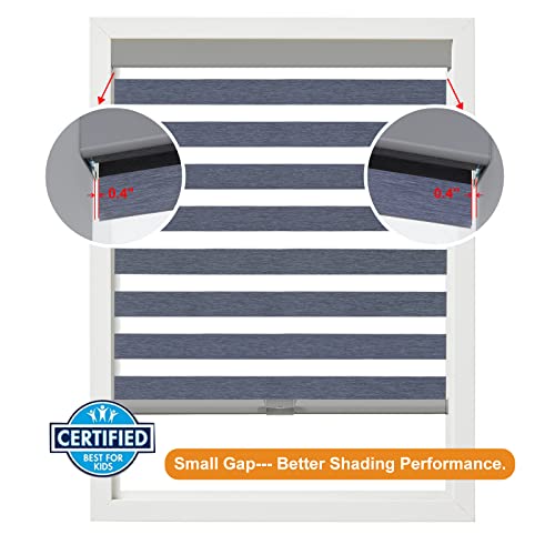 Image of Persilux Blackout Zebra Blinds for Windows (36 inch W x 64 inch H, Dark Grey) Cordless Zebra Shades for Indoor Windows, Sheer Shades Thermal Insulated Blinds with Upgraded Cassette, Window Shades for Home