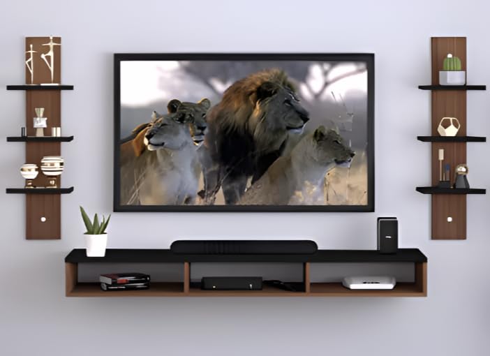 Wall Mount Entertainment Unit with Shelves, TV Stand with Storage | Floating tv Unit and Shelf-image-19