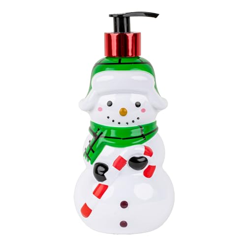 Image of Simple Pleasures Snowman & Santa 2 Pack: Cranberry Orange Scented Decorative Refillable Soap Dispensers for Kitchen Countertops and Bathroom Sinks