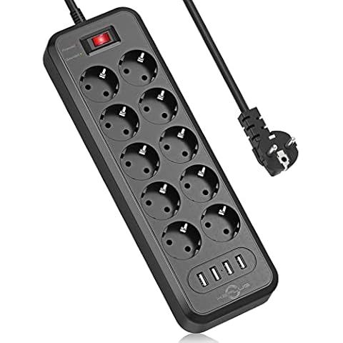 KEPLUG Multiprise Electrique 4000W avec 10 Prises et 4 Ports USB Cover