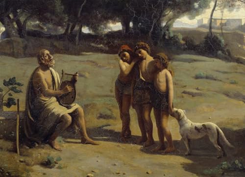 Art tableau d'exception Homère et Bergers de Corot, toile tendue haute définition